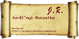Jurányi Ruszalka névjegykártya